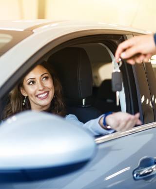 lady with car