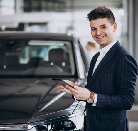 men with car